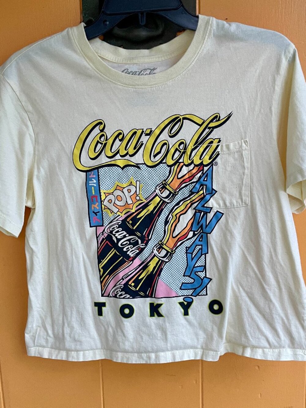 Coca-Cola Tokyo Pale Yellow Pop Art Pocket Tee